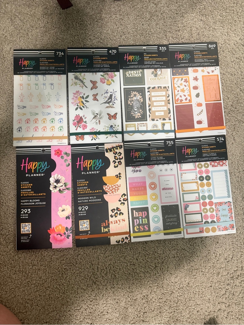 Happy Planner Classic Sticker Books Bundle Lot of 8 New 4,959+ Stickers